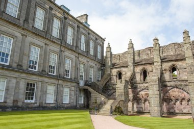 Cephe Holyrood Sarayı (palace Queen Mary) Edinburgh, İskoçya, Birleşik Krallık