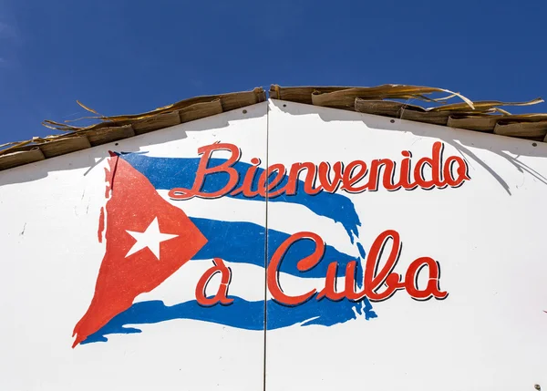 Bienvenido a Cuba - Benvenuti a Cuba segno — Foto Stock