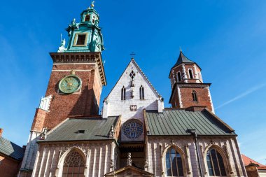 Wawel Kalesi 'ndeki Wawel Katedrali, Wawel Tepesi, Krakow, Polonya, Polonya, Avrupa