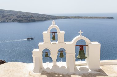 Çan kulesinde Oia, Santorini (Thera) - Yunanistan Cyclades