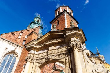 Wawel Kalesi 'ndeki Wawel Katedrali, Wawel Tepesi, Krakow, Polonya, Polonya, Avrupa