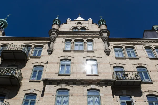 Gevel van een jugendstil-stad huis in het centrum van Göteborg - Zweden - Scandinavië - Europa — Stockfoto