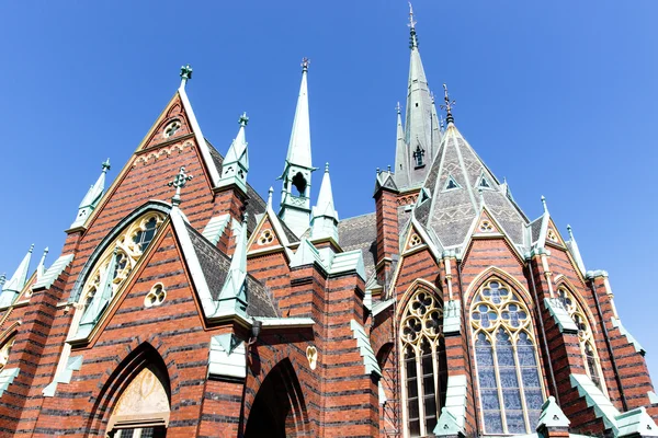 Fachada de la iglesia Oscar Fredrik, una iglesia neogótica en Gotemburgo - Suecia — Foto de Stock