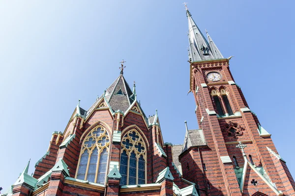 Facade of the Oscar Fredrik church, a neo-Gothic church in Gothenburg - Sweden — Stock Photo, Image