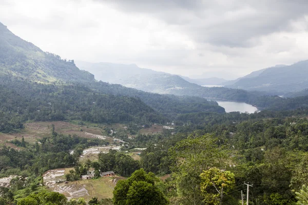 Dealuri verzi și munți în Țara Dealurilor în jurul Nuwara Eliya în Sri Lanka Centrală Asia — Fotografie, imagine de stoc