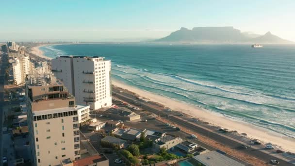 Flygfoto. Sydafrika Kapstaden. Låsa tomma stränder. Inga människor. — Stockvideo