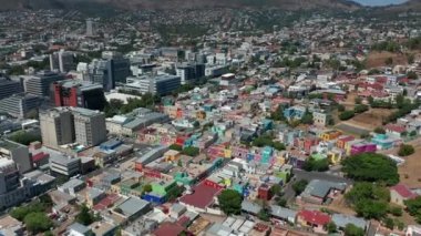 Cape Town, Güney Afrika 'daki Bo Kaap üzerinde uçuyor..