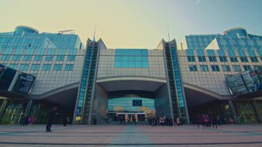 Brüksel, Belçika - 25.08.2025: Avrupa Parlamentosu 'nun Zaman Çizelgesi.