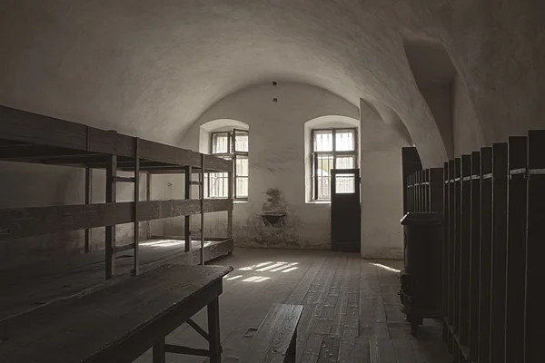 Kasárna místnost v Terezíně — Stock fotografie