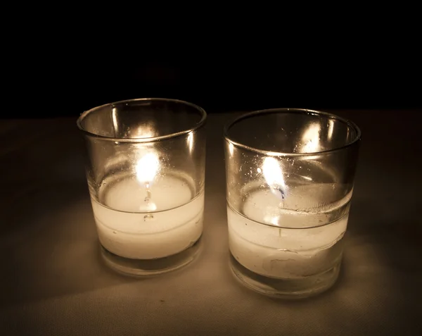 Two Lit Candles — Stock Photo, Image