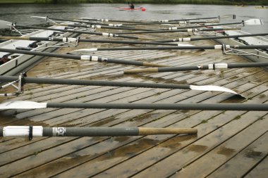 Oars On A Dock clipart