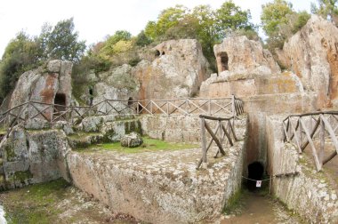 Citta del Tufo Arkeolojik Etrüsk Parkı, Toskana, İtalya.
