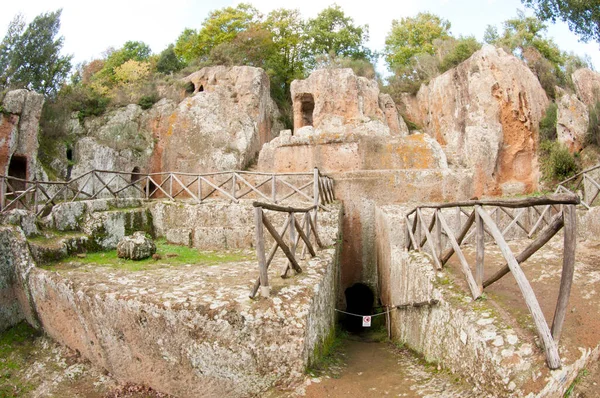 Citta Del Tufo Régészeti Etruscans Park Toszkána Olaszország — Stock Fotó