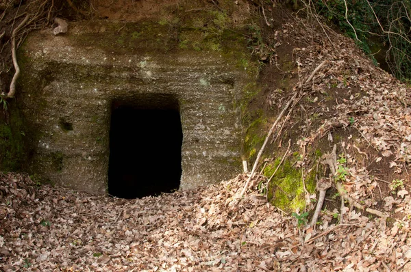 Citta Del Tufo Régészeti Etruscans Park Toszkána Olaszország — Stock Fotó