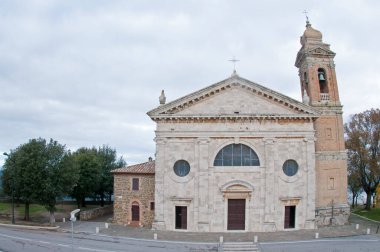 Montalcino, Toskana, İtalya 'daki Madonna del Soccorso Kilisesi.
