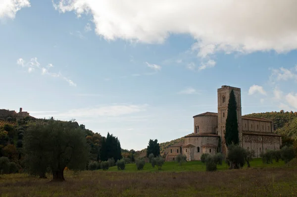 Abdij Van Sant Antimo Bij Montalcino Toscane Italië — Stockfoto