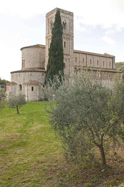 Abdij Van Sant Antimo Bij Montalcino Toscane Italië — Stockfoto