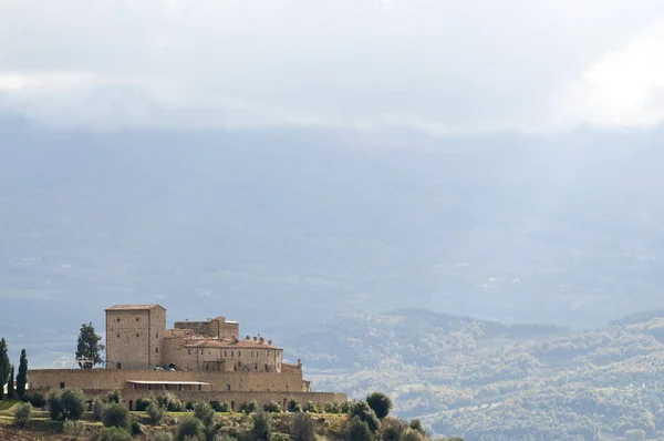 Velona Castle Val Orcia Tuscany Italy — стоковое фото