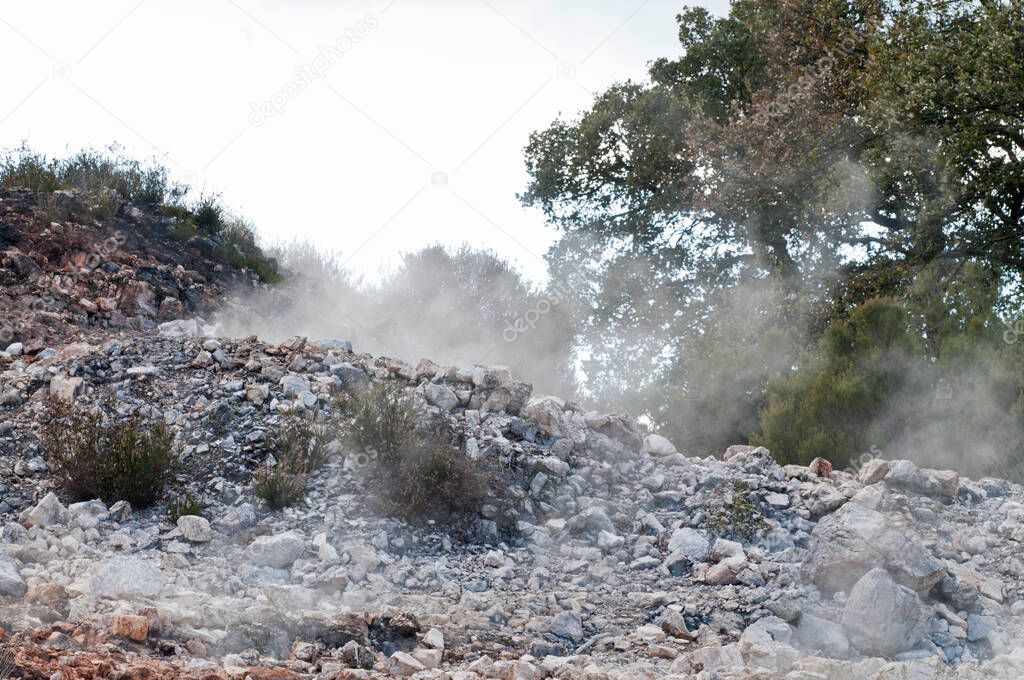 Geothermal park in Tuscany (Sasso Pisano)