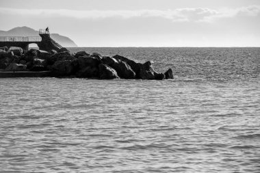 Zoagli, Liguria, İtalya 'nın güzel kıyılarının manzaralı görüntüleri.