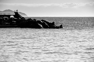 Zoagli, Liguria, İtalya 'nın güzel kıyılarının manzaralı görüntüleri.