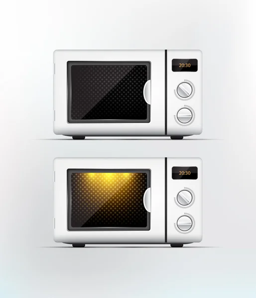 White microwave. Isolated. — Stock Vector