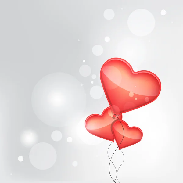 Ballons rouges en fond de coeur — Image vectorielle