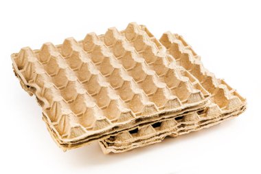 Boş yumurta tepsisi beyaz arkaplanda izole edildi