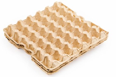 Boş yumurta tepsisi beyaz arkaplanda izole edildi