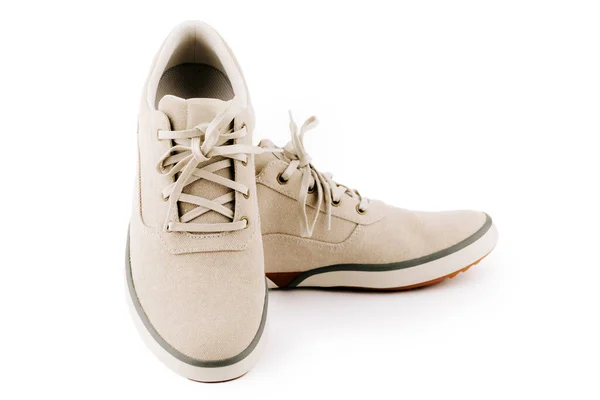 Zapatos Hombre Confeccionados Tejido Natural Aislados Sobre Fondo Blanco —  Fotos de Stock