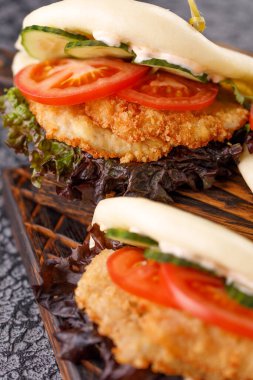 Tasarımcı soslu buğday ekmeği. Vietnam mutfağı konsepti. Durgun hayat.