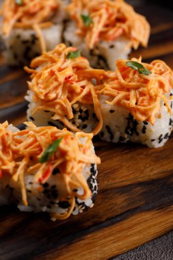 İştah açıcı ekmeklerle dolu bir hayat. Japon gıda konsepti.