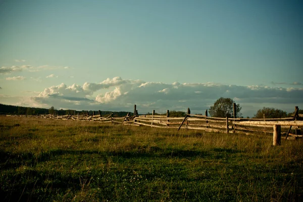 Maravilhosa Paisagem Rural Conceito Vida Aldeia Verão — Fotografia de Stock