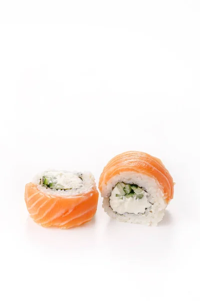 Filadelfia Rotolo Sushi Piatto Bianco Isolato Concetto Ristorante — Foto Stock