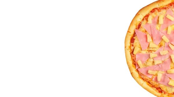 Піца Ізольована Білому Тлі Італійська Концепція Їжі Вигляд Піци — стокове фото