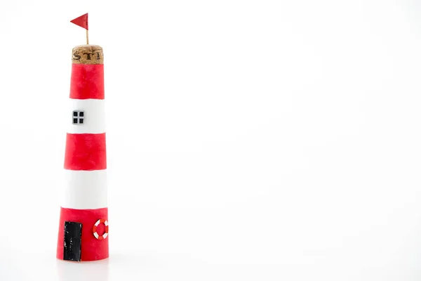 Handgemachter Leuchtturm Aus Buntem Papier Bastel Und Hobbykonzept — Stockfoto