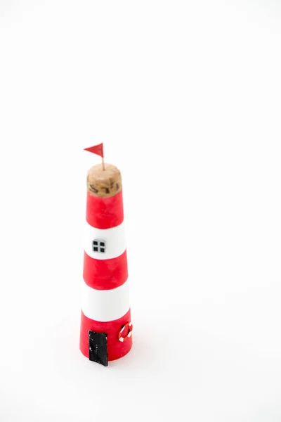 Handgemachter Leuchtturm Aus Buntem Papier Bastel Und Hobbykonzept — Stockfoto