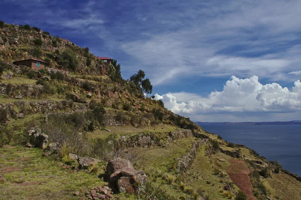 호수 Titicaca, 섬 테라스 — 스톡 사진