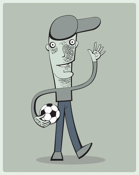 手を振っているサッカー選手 — ストックベクタ