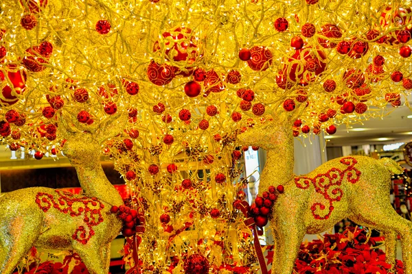 Piękne Dekoracje świąteczne w Woodlands Causeway Piont — Zdjęcie stockowe