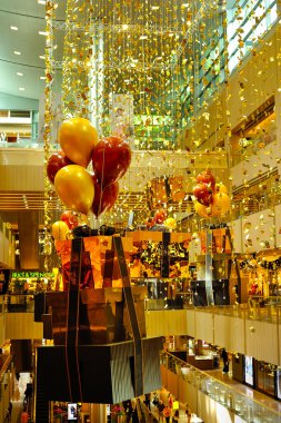 Singapur Orchard Road Noel Dekorasyon Günü görünümü