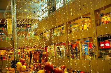 Singapur Orchard Road Noel Dekorasyon Günü görünümü