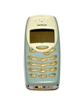 Nokia 3315 cep telefonu beyaz arka plan üzerinde izole