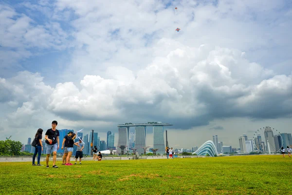 Dayview of Marina Bay Sands Resort Hotel in Singapore. — Stock Photo, Image