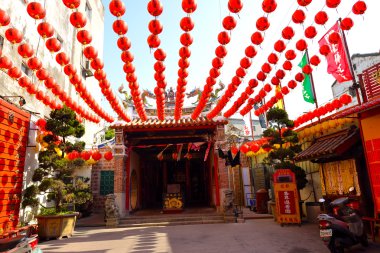 Çin lambaları ve Lukang Tapınağı godness