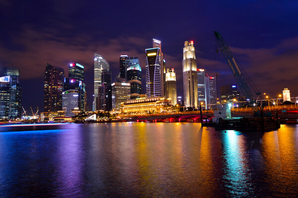 Singapore Skyline at Marina bay, Singapore.