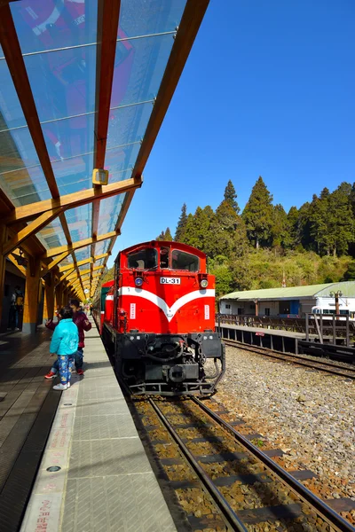 Alishan erdei vasút állomás peronján — Stock Fotó