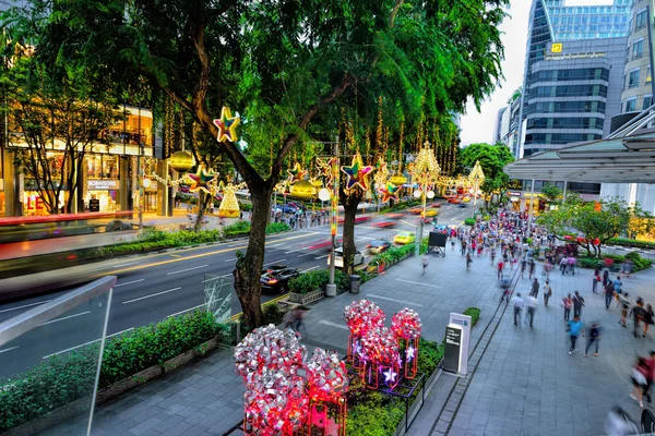 Kerstdecoratie op singapore orchard road — Stockfoto