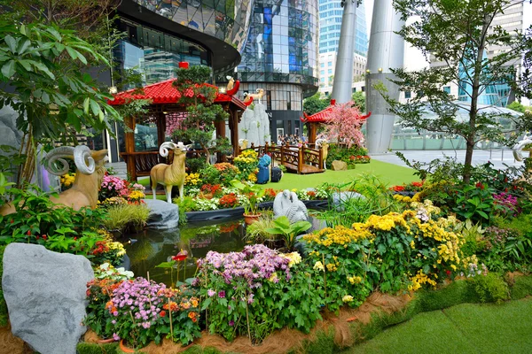 Decoração de Ano Novo Chinês em Orchard Road — Fotografia de Stock