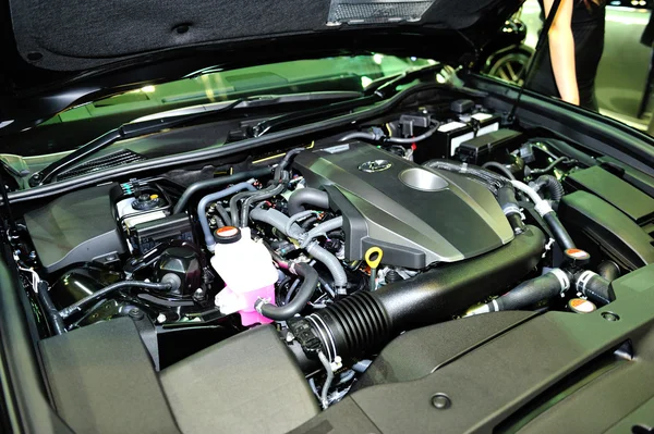 Interior of Lexus car engine display during the Singapore Motorshow 2016 — стокове фото